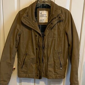 American Eagle Outfitters Men's Tan Military Jacket